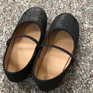 Glittery Black Flats